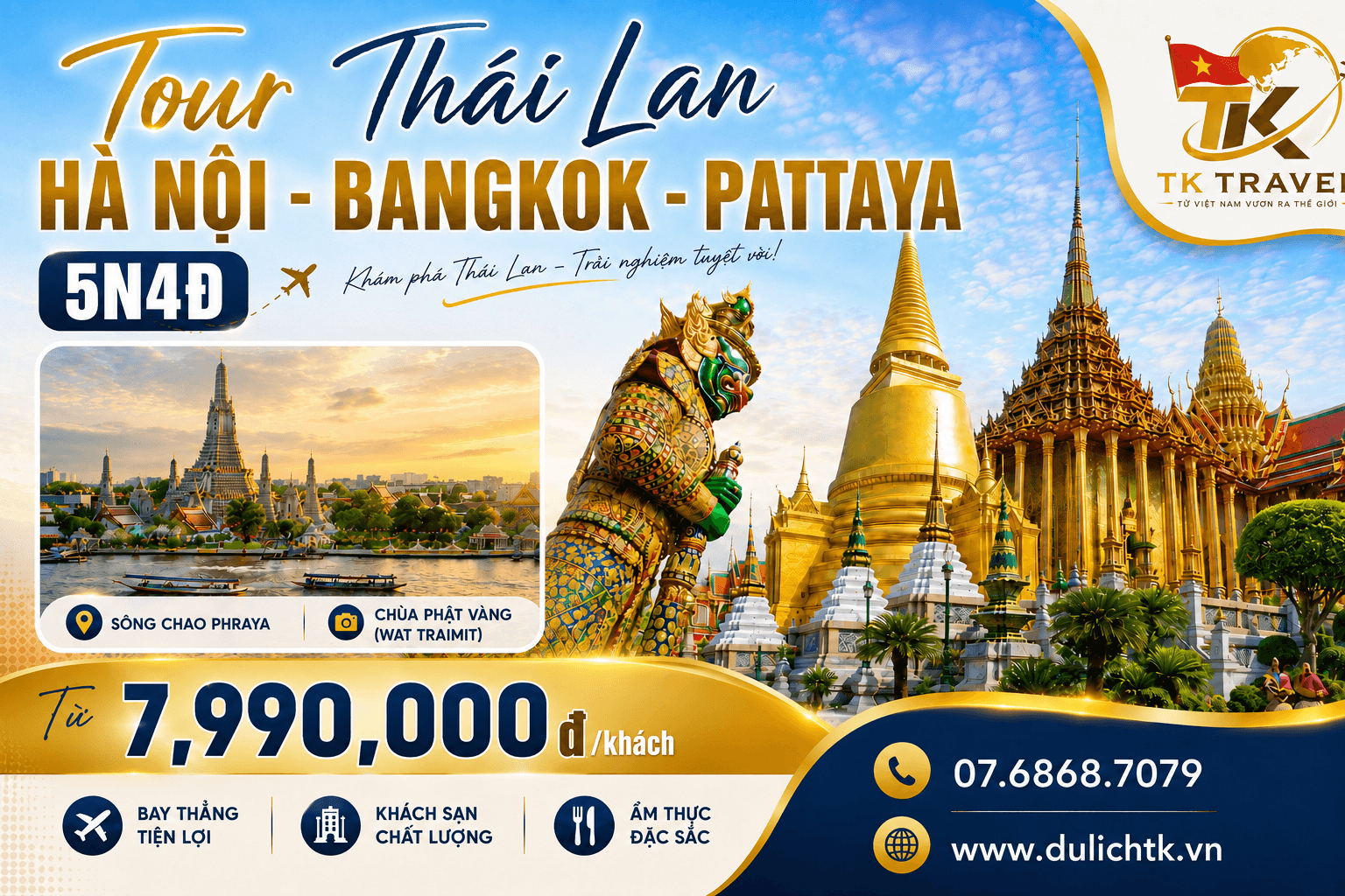 TOUR THÁI LAN | HÀ NỘI – BANGKOK - PATTAYA | 5N4Đ