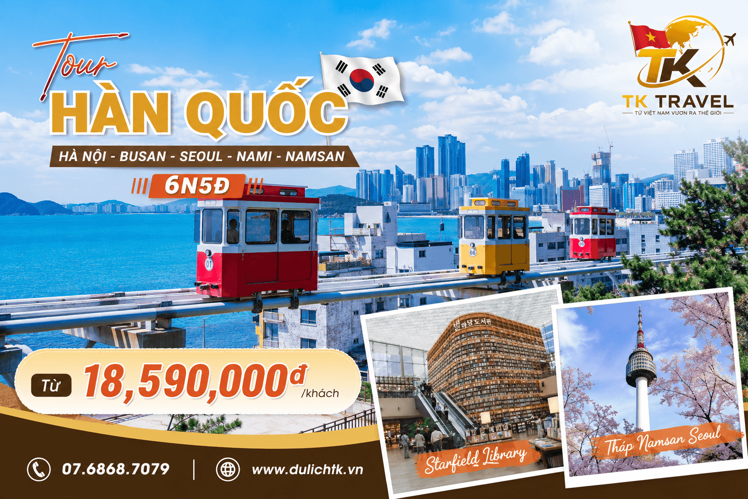TOUR HÀN QUỐC | HÀ NỘI - BUSAN - SEOUL - NAMI - NAMSAN | 6N5Đ